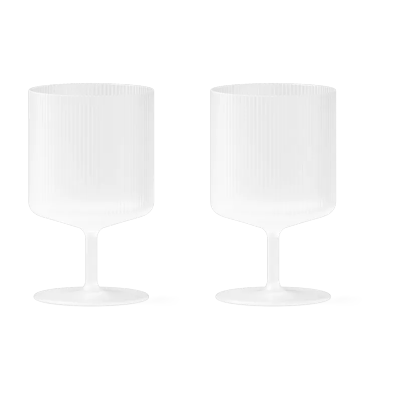 2 Verres à vin givrés Ripple - Ferm Living