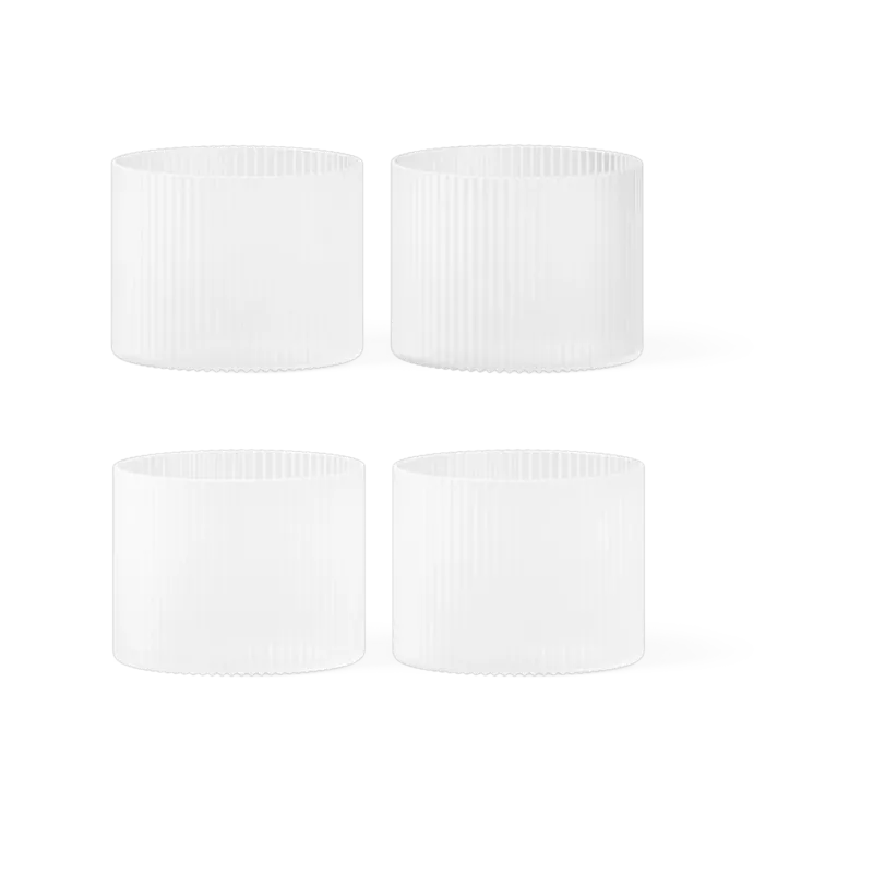 4 verres à eau givrés Ripple Low - Ferm Living