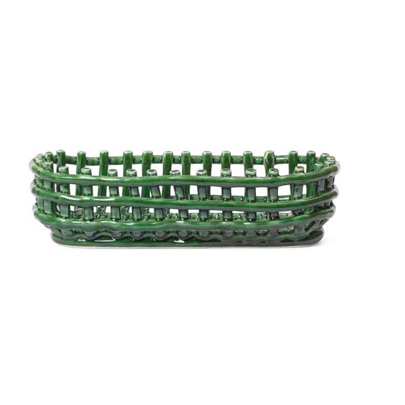 Panier en céramique oval vert 30cm Emerald - Ferm living