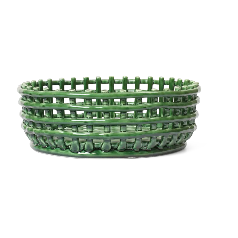 Panier en céramique vert 29x10cm Emerald - Ferm living