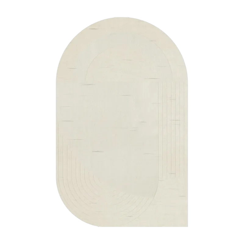 Tapis organique en laine tufté blanc 220x350cm Circular - Layered