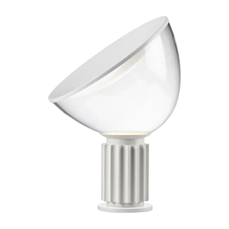 Petite lampe de table design en aluminium blanc Taccia - Flos
