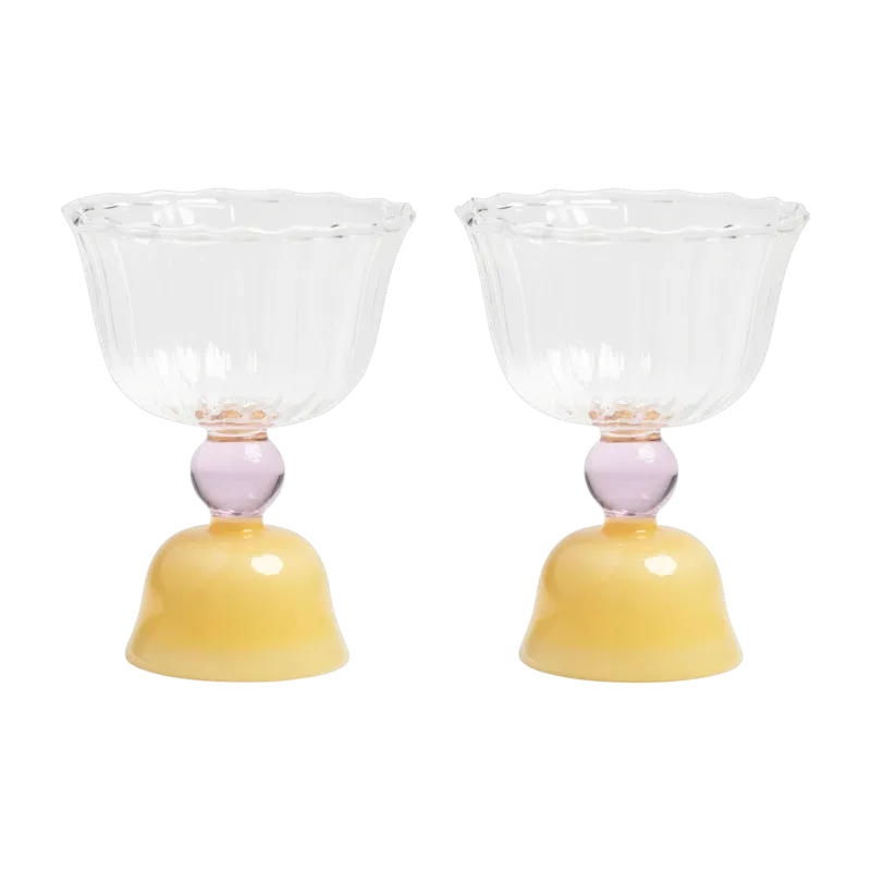 2 Coupes en verre caramel Tulip - &Klevering