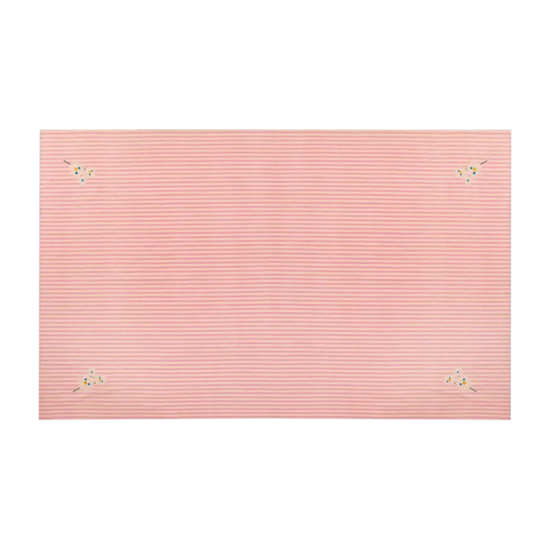 Nappe à fleurs en coton biologique rose 150x255 cm Trippy Flower - Anna + Nina