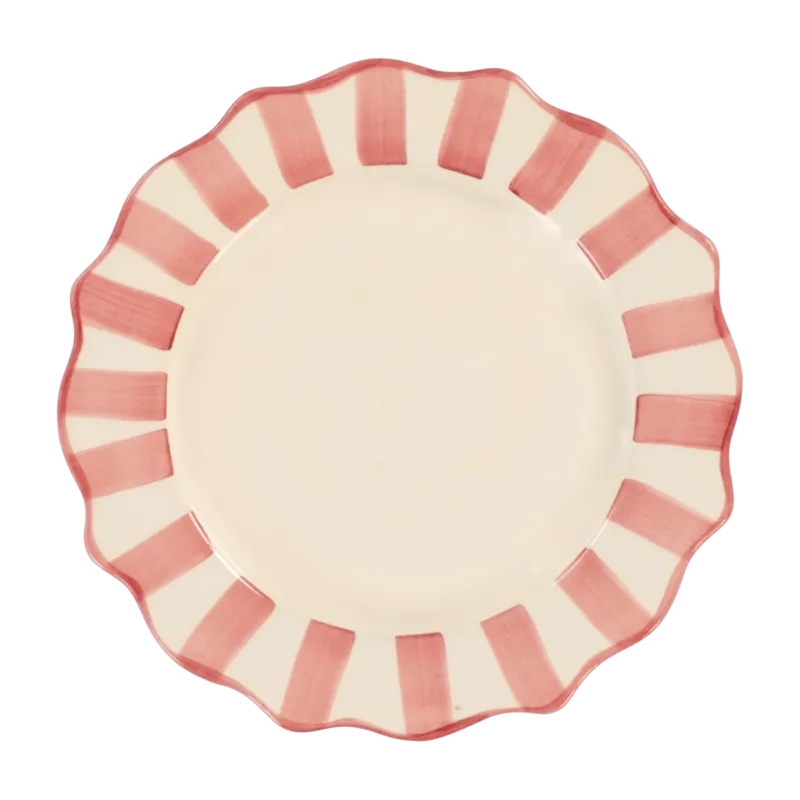 Assiette plate en faïence rose 27 cm Scalloped - Anna + Nina