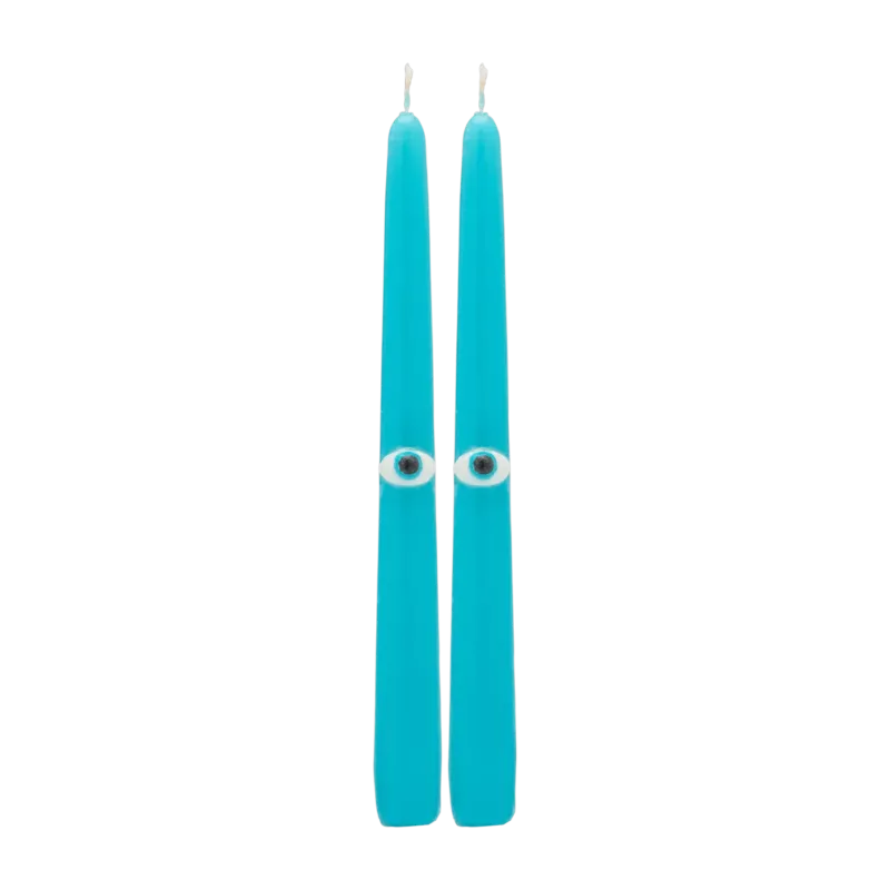 2 bougies en paraffine bleu 2,3 x 24,9 cm Eye Spy 3D - Anna + Nina