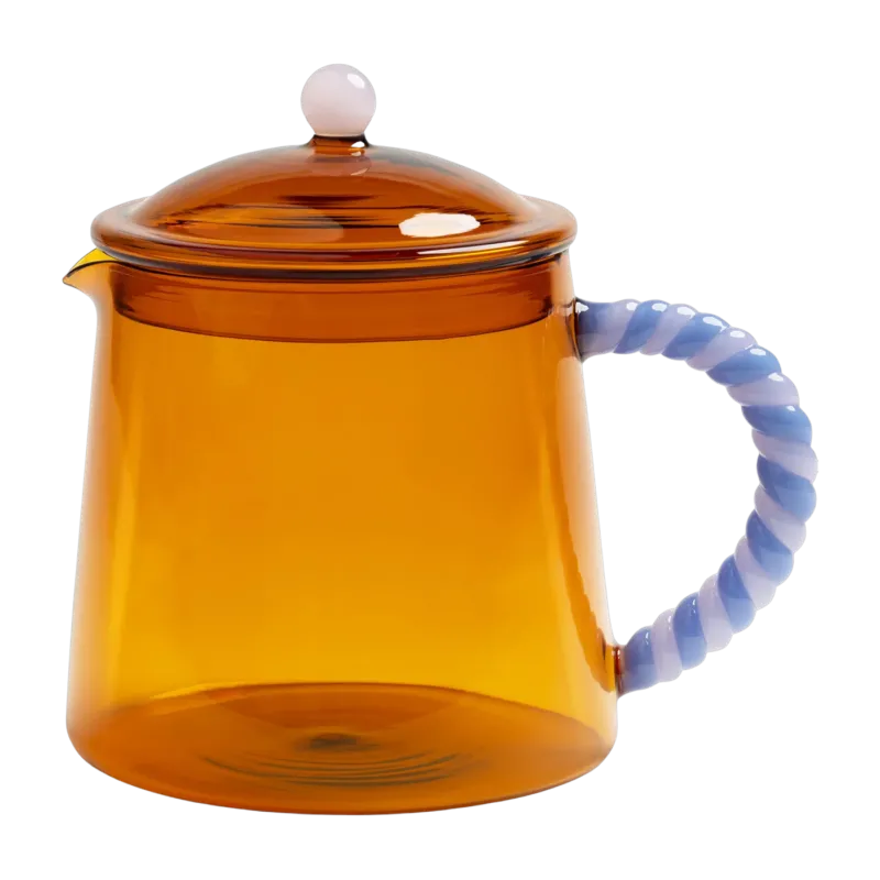 Théière en verre bicolore ambré Duo - &Klevering