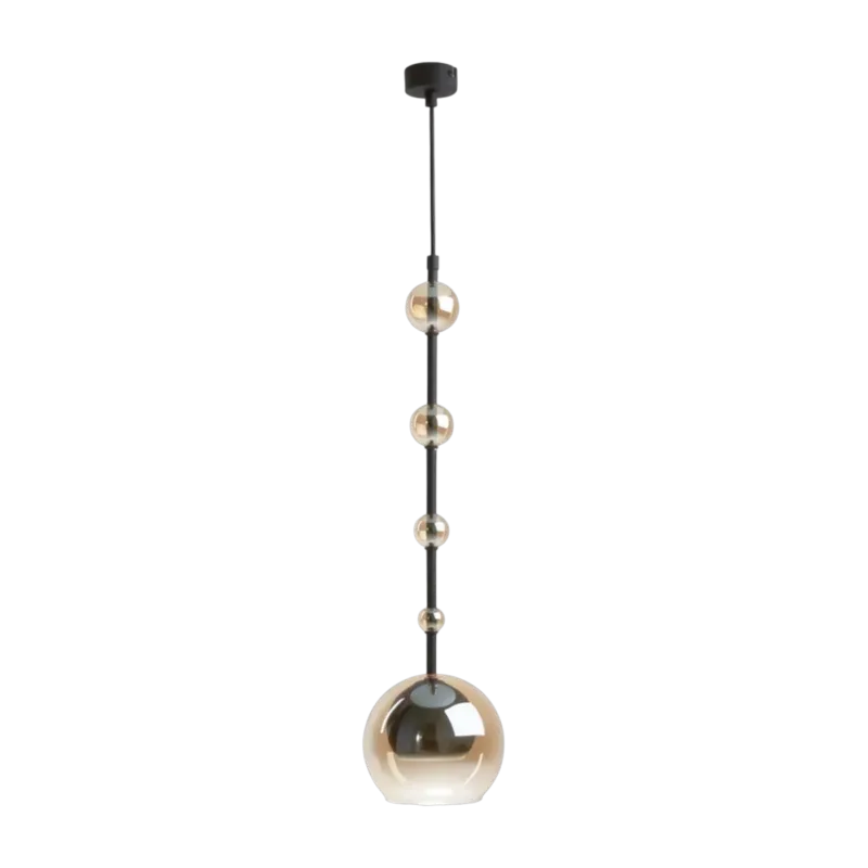 Suspension en verre fumé et métal noir 12x60cm Ros - Maytoni