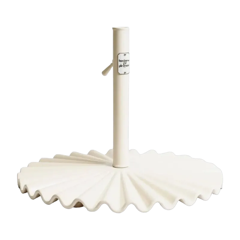 Pied de parasol en acier inoxydable blanc antique 60cm Clamshell - Business & Pleasure