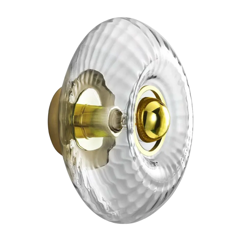 Applique murale ronde en verre et aluminium doré Grace - Elements lighting