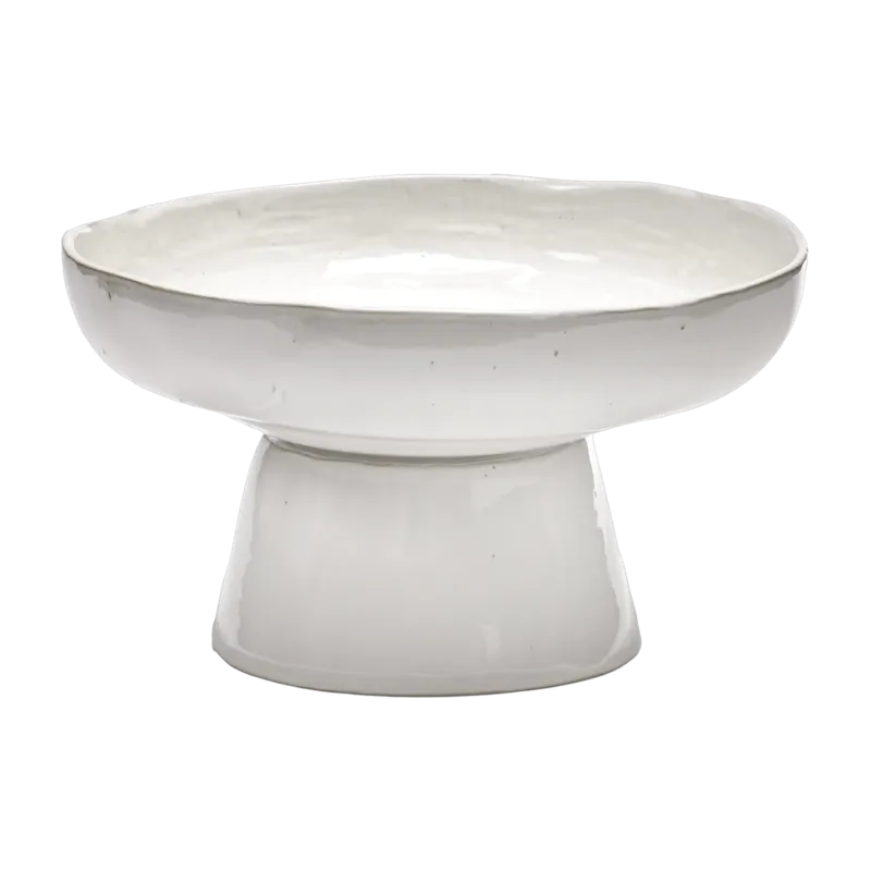 Assiette creuse sur pied en grès blanc cassé 31cm La Mère - Serax