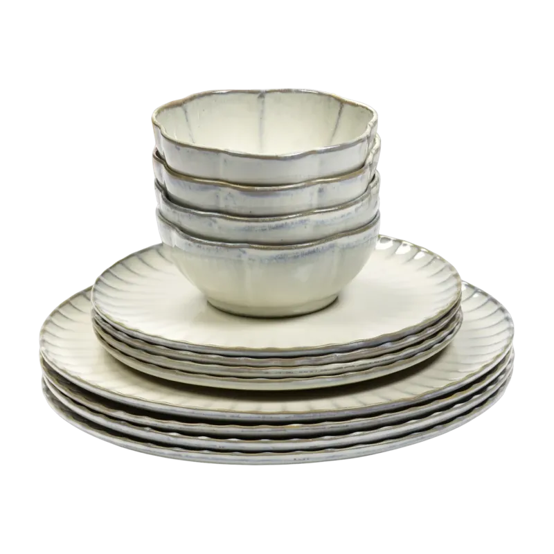 Set de vaisselle 12 pièces en grès blanc Inku - Serax