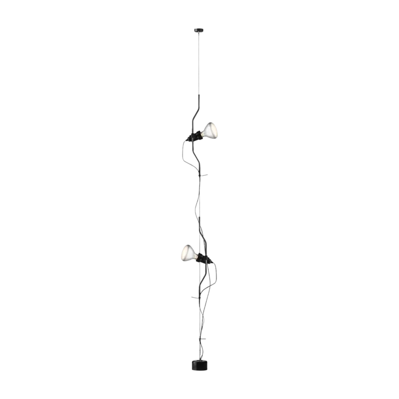 Lampadaire design noir 2 ampoules Parentesi dimmer - Flos