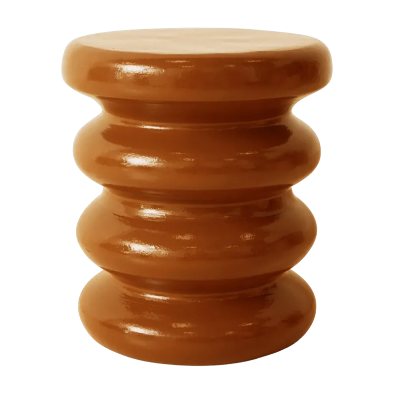Table d'appoint en terre cuite caramel 36x36x35cm Allure - HKliving