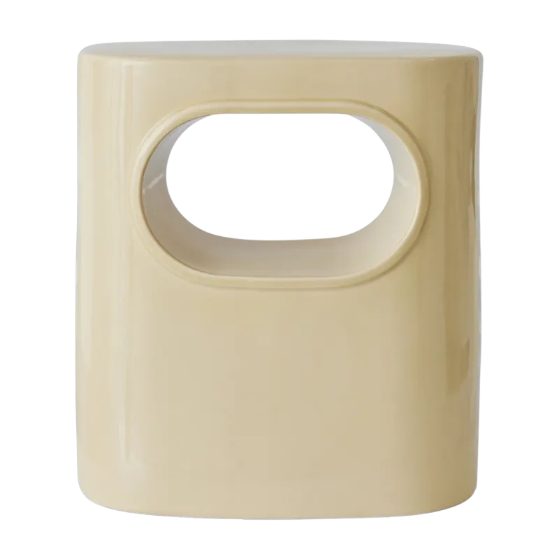 Table d'appoint en faïence crème 26x36x39cm Space - HKliving