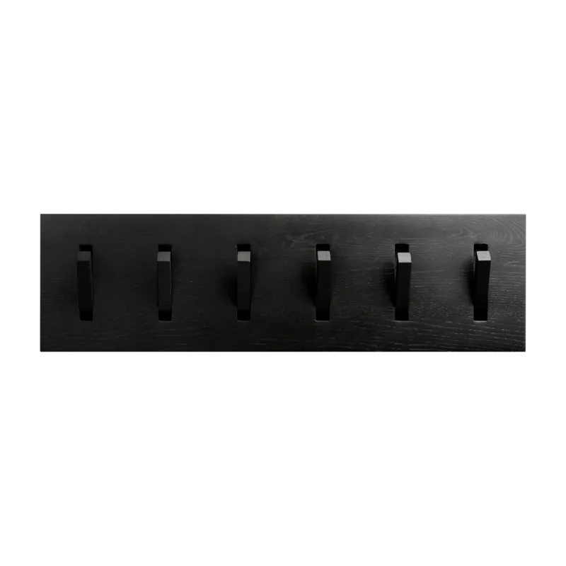 Porte-manteaux rectangulaire en chêne noir 6 crochets 78x4x23cm Utilitile - Ethnicraft Accessories