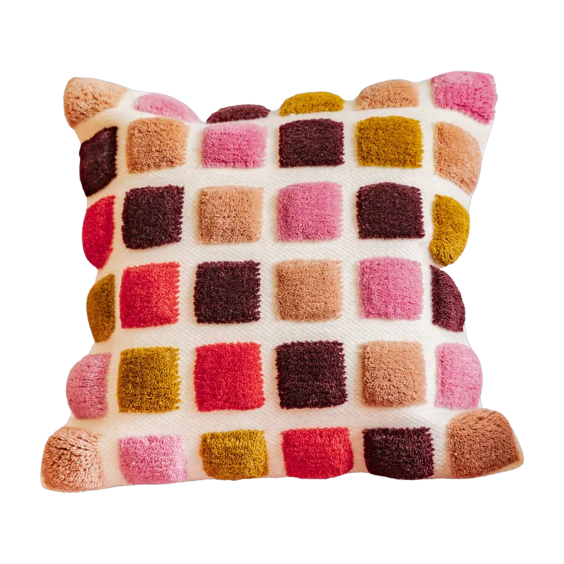 Coussin en laine 45x45cm Tetris Brown - Colortherapis