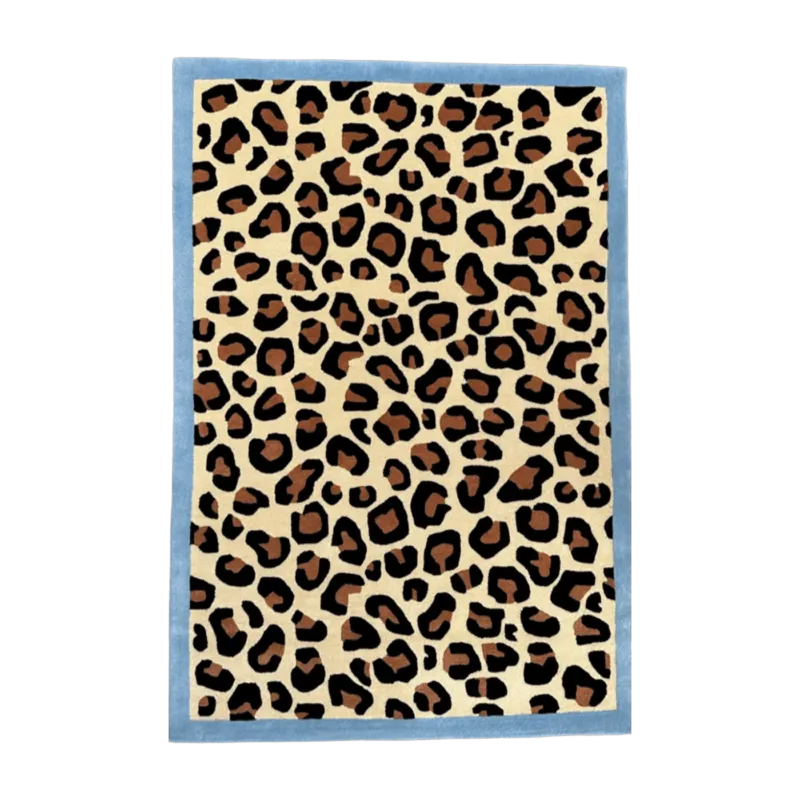 Tapis en laine tuftée 170x240cm Blue Leopard - Colortherapis