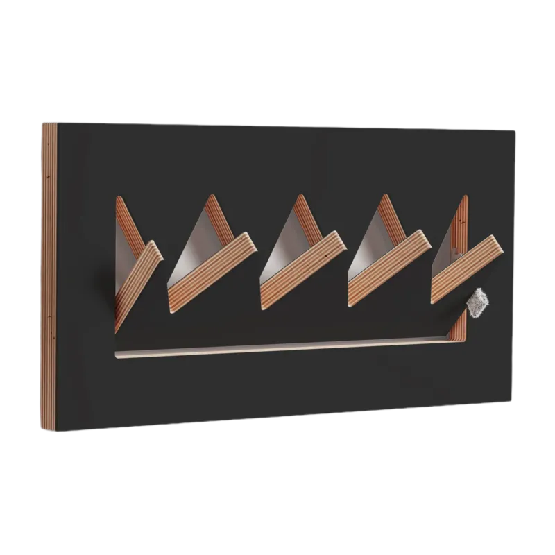 Porte-manteaux en bouleau teinté noir 40x20cm Fläpps Crownhäng - Ambivalenz