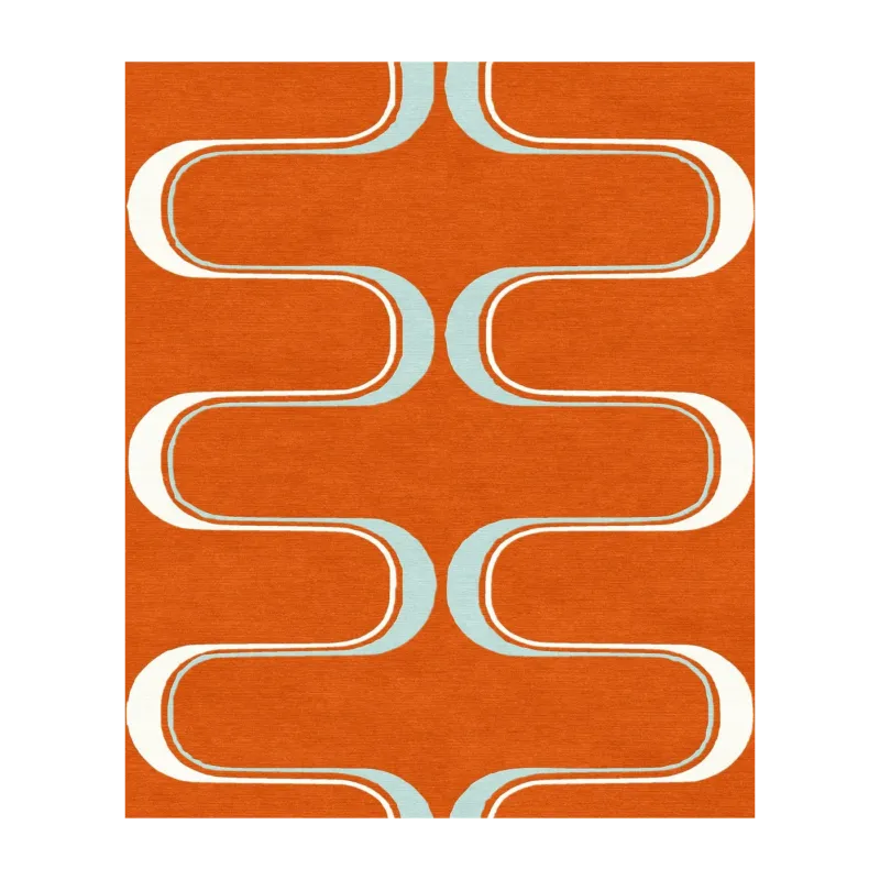 Tapis en laine et soie végétale orange 300x250cm Baptiste - Son-Tapis