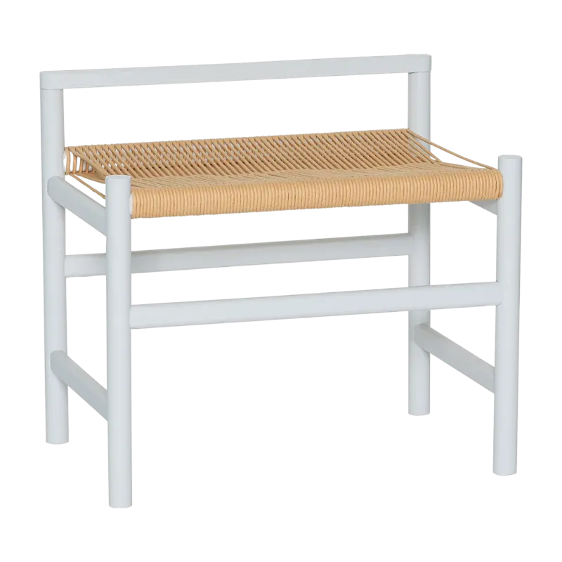 Banc en chêne et corde gris clair 60x40cm Heritage - Hübsch