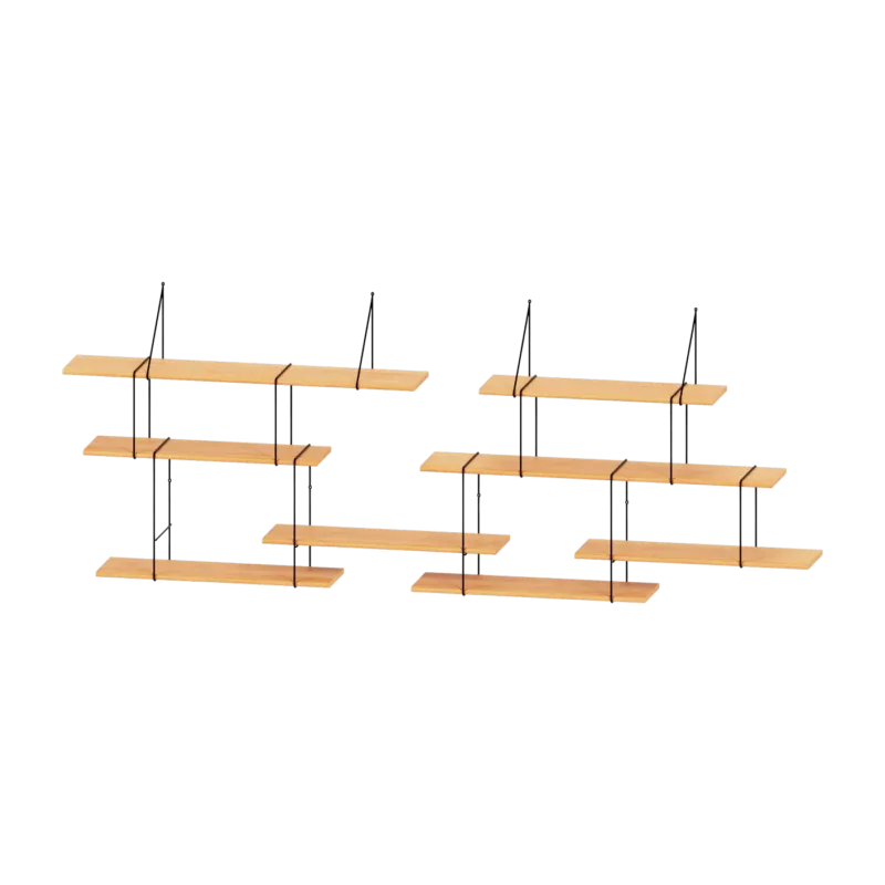 Etagère murale en bois de hêtre Link Duo - Studio Hausen