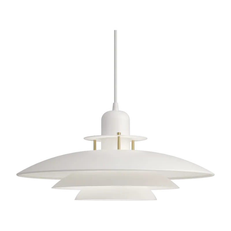 Suspension en métal blanc mat et laiton 43cm Primus I - Belid