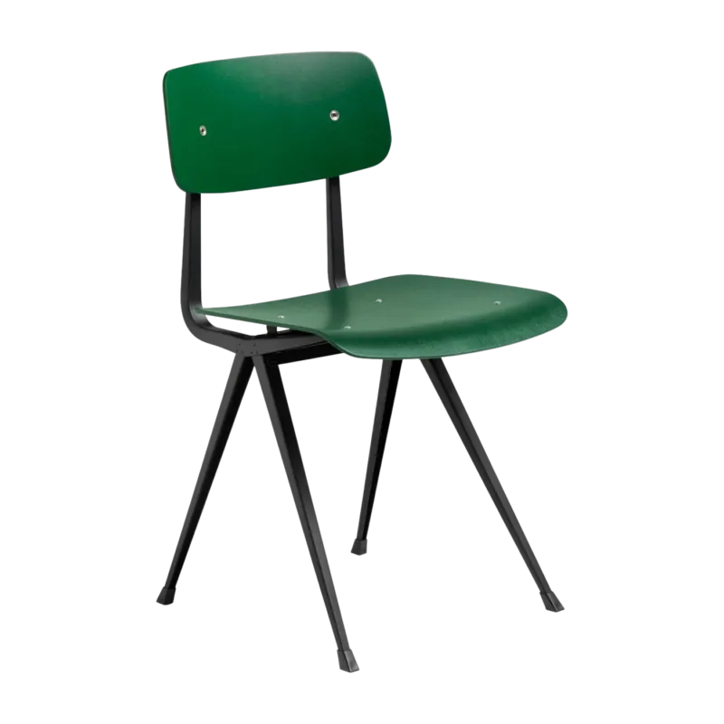 Chaise en acier noir et bois de chêne vert sapin Result - HAY