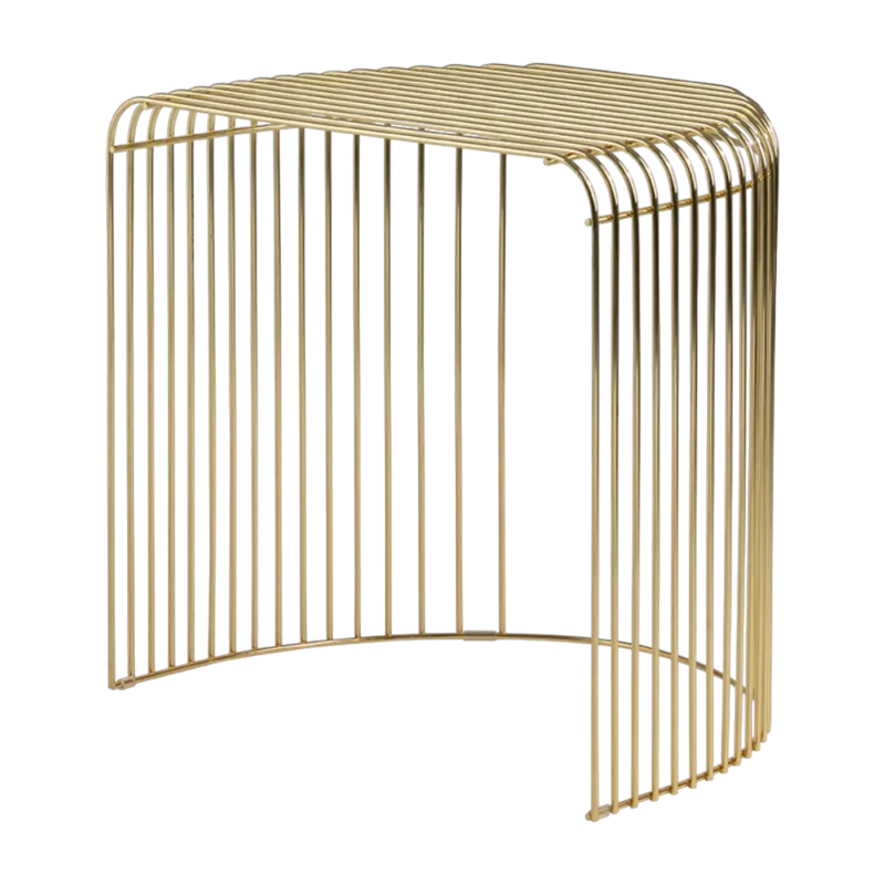 Table d'appoint en acier doré 34x48cm Curva - AYTM
