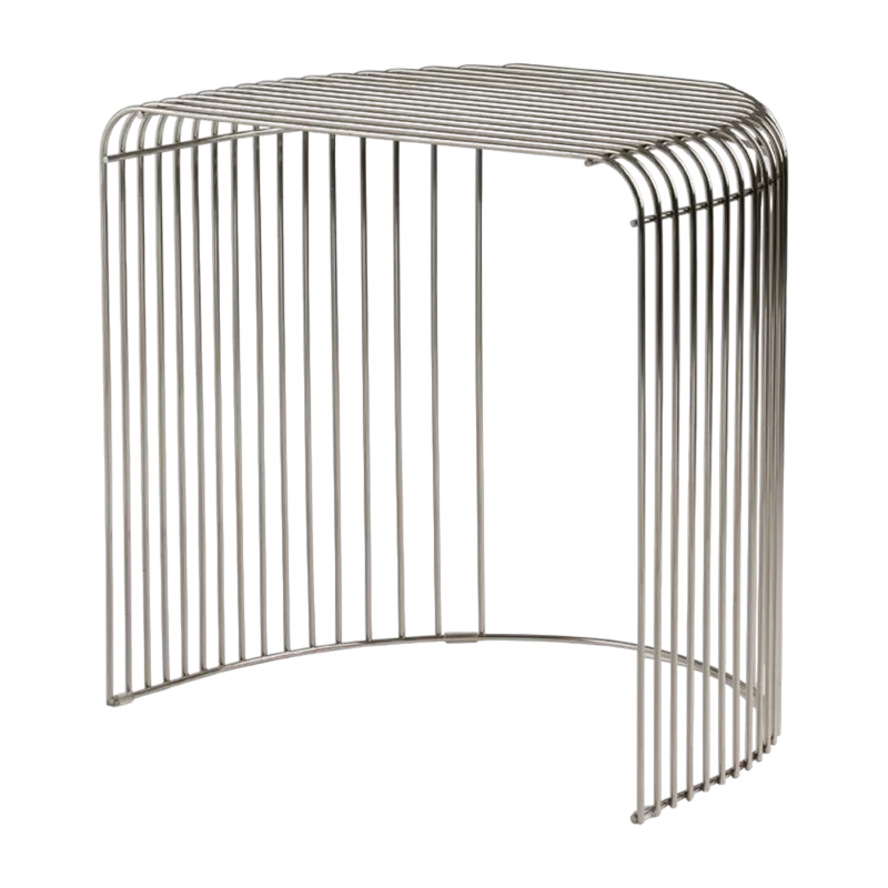 Table d'appoint en acier chromé 34x48cm Curva - AYTM