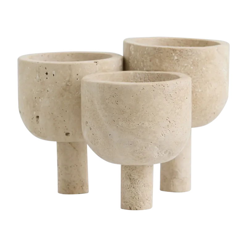 Pot en travertin 19x13cm Roca - Nordal