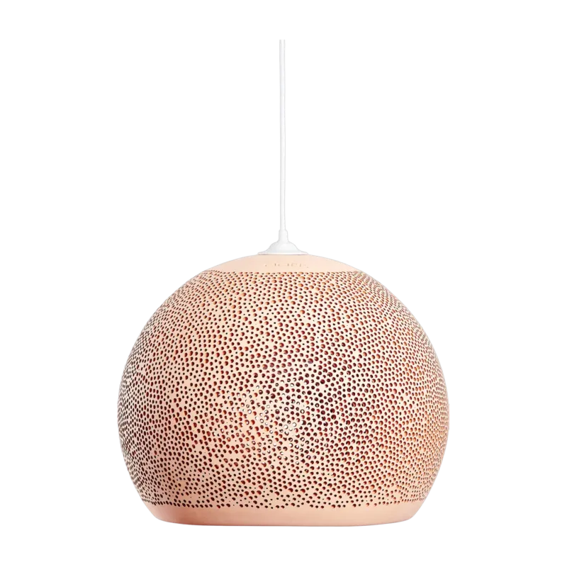 Suspension en céramique terracotta et câble noir SpongeUp!40 - Pott
