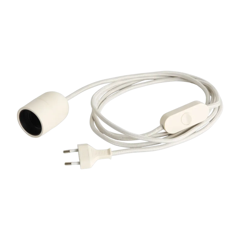 Câble en tissu blanc argile avec interrupteur 240cm Common Cord Set - Hay