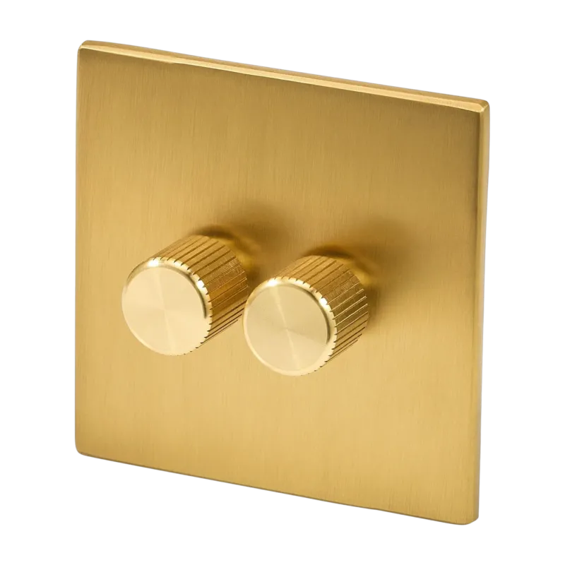 Variateur double en acier inoxydable laiton 8,8cm Dimmers - Tala