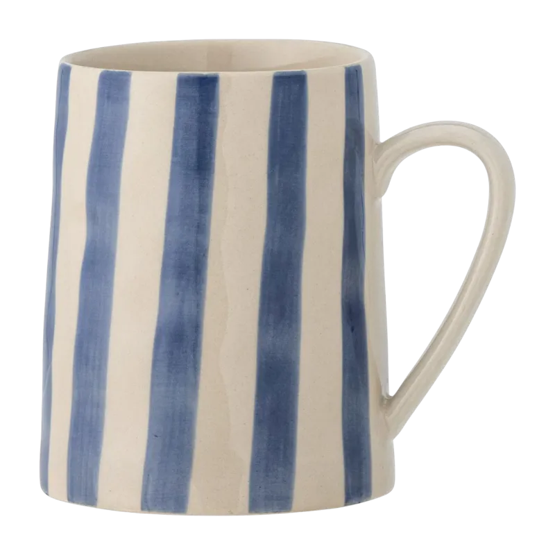 Mug en céramique à rayures bleu Begonia - Bloomingville