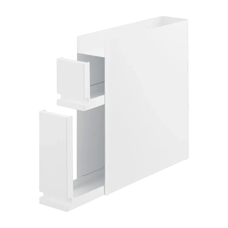 Rangement coulissant à 2 niveaux pour assaisonnements en acier blanc 50-93x12,5x52,5cm - Yamazaki
