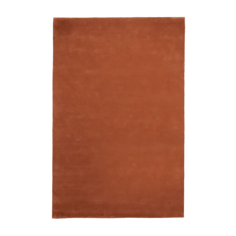 Tapis rectangulaire tufté en laine marron rouge 160x250cm Stille - Ferm Living