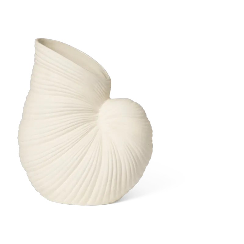 Vase coquillage en grès blanc cassé 26,5cm Shell - Ferm Living