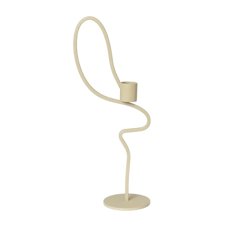 Bougeoir en fer poudré cachemire 28cm Valse - Ferm Living