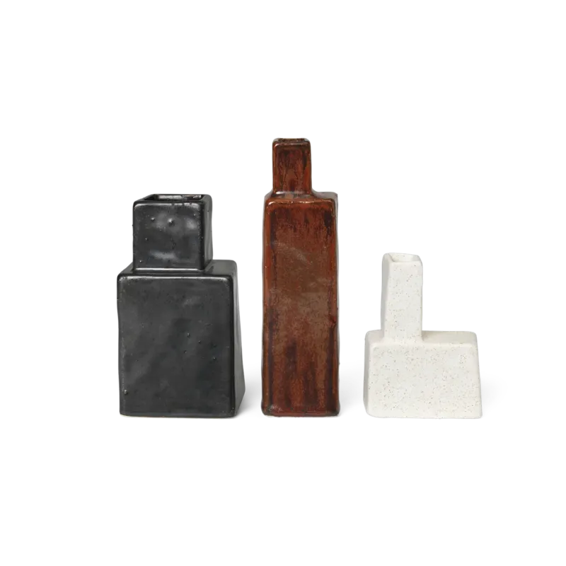 3 vases en céramique émaillée Koa - Ferm Living
