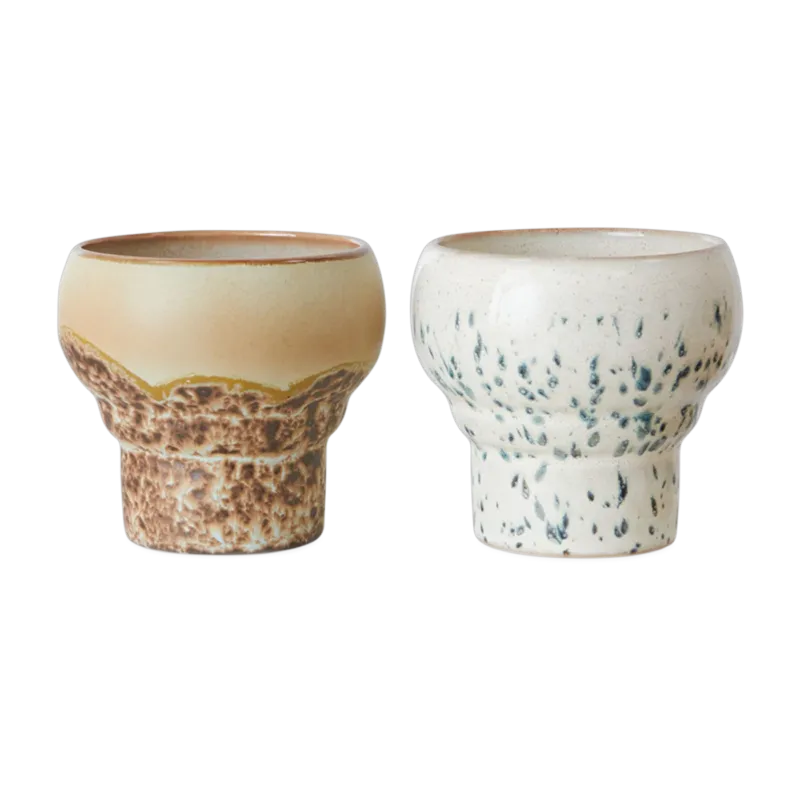 2 Tasses en grès lungo 8,9cm Coral - HKLIVING