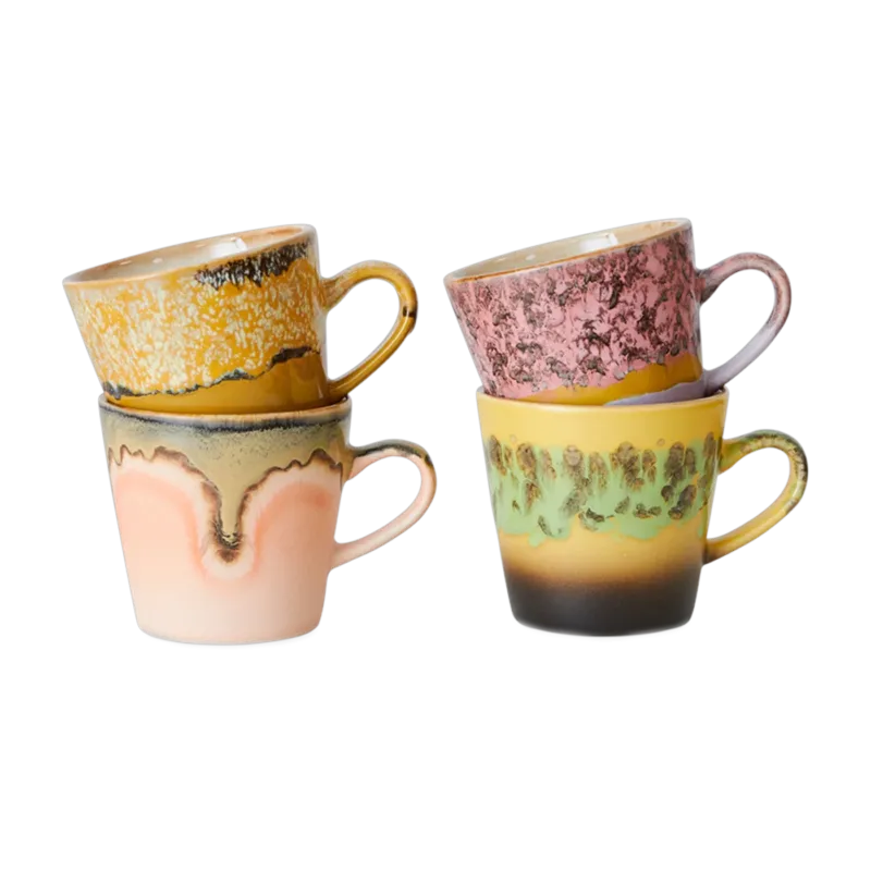 4 Tasses americano en grès 11,5cm Radiant - HKLIVING