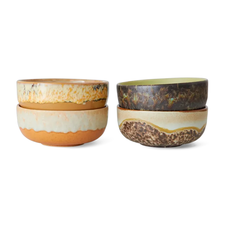 4 Bols à tapas en grès 11x5cm Drift - HKLIVING
