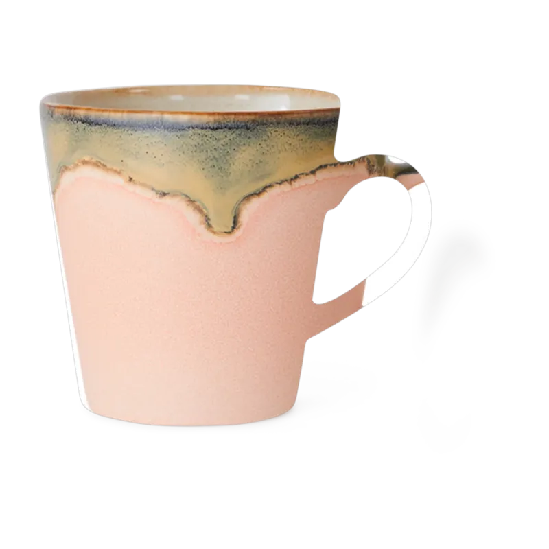 Tasse à cappuccino en grès rose 8,5cm Blossom - HKLIVING