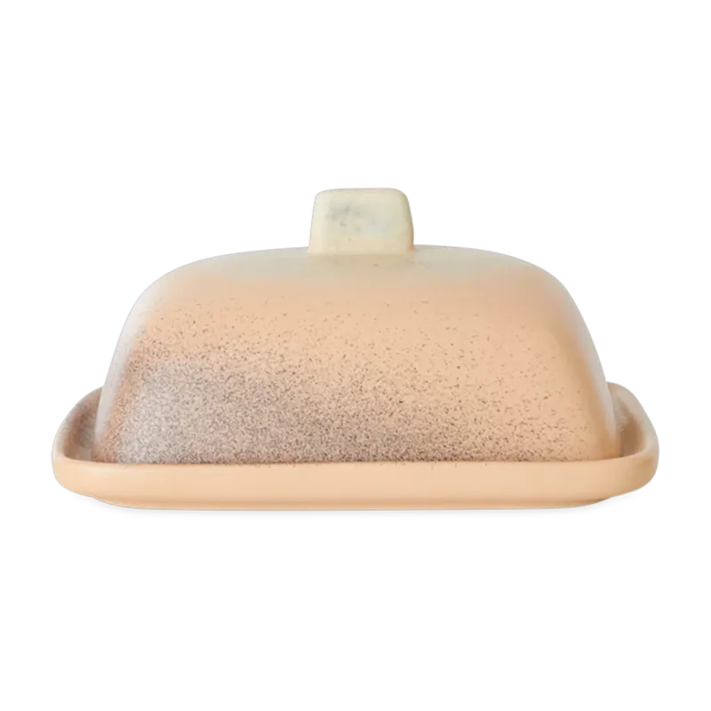 Beurrier en grès rose 15,5x12x7,5cm Breeze - HKLIVING