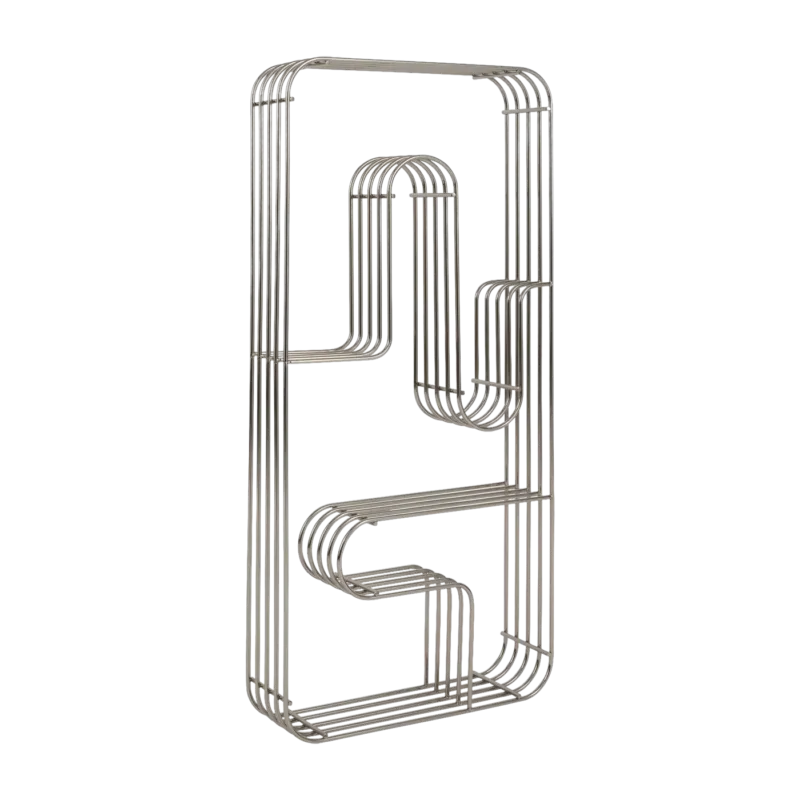 Etagère murale rectangulaire en acier chrome 32,9x8,9x70,5cm Curva - AYTM