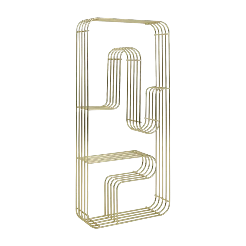 Etagère murale rectangulaire en acier doré 32,9x8,9x70,5cm Curva - AYTM