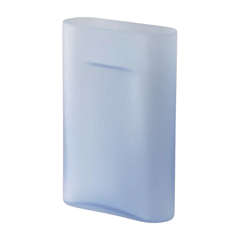 Vase en verre soufflé bleu 35cm Ridge - Muuto