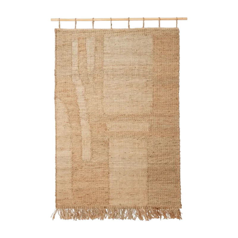 Tapis mural en jute et tige en bois de hêtre 100x1,5x165cm Harvest - Ferm Living