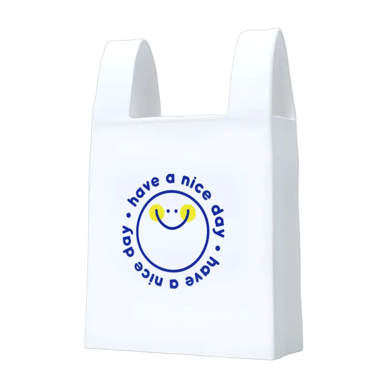 Vase en céramique blanc 16x7x25cm Plastic Bag - Fluid Market